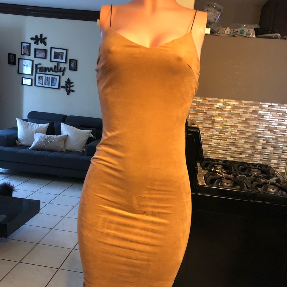 Two suede dresses